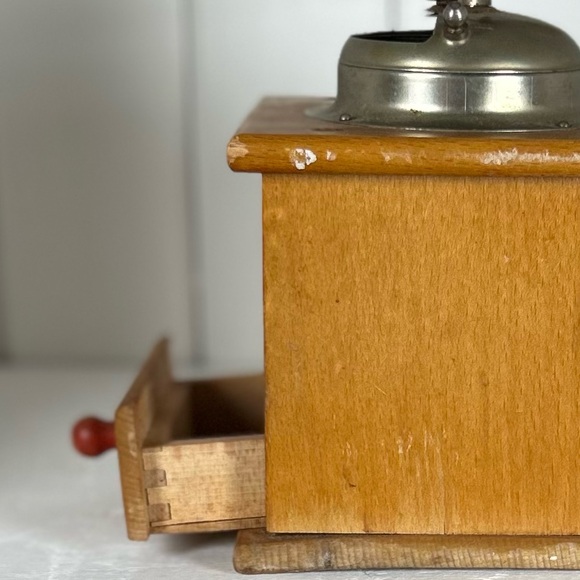 Antique Wood & Metal Coffee Grinder made in West Germany - Picture 7 of 13